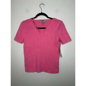 Designers Originals Women’s Short Sleeve Pink Sweater Top Casual Size Small NWT